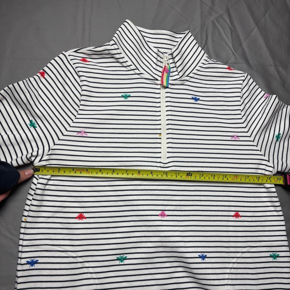 Pip Print Womens Casual Half Zip Sweatshirt - Rainbow Bees Stripe Size 8 - Picture 7 of 10